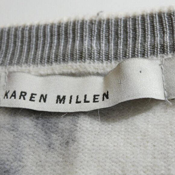 Vintage Angora Sweater Size 1 White Gray Beaded Sequins 3/4 Sleeves Soft Rare - Picture 5 of 9